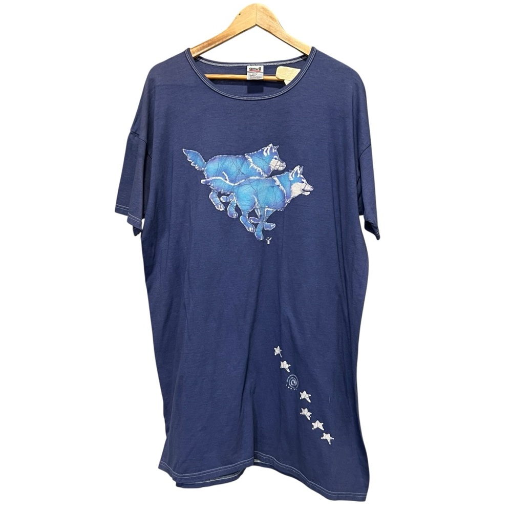 Vintage Anvil 1990’s Blue Wolves T Shirt Sleep Dress